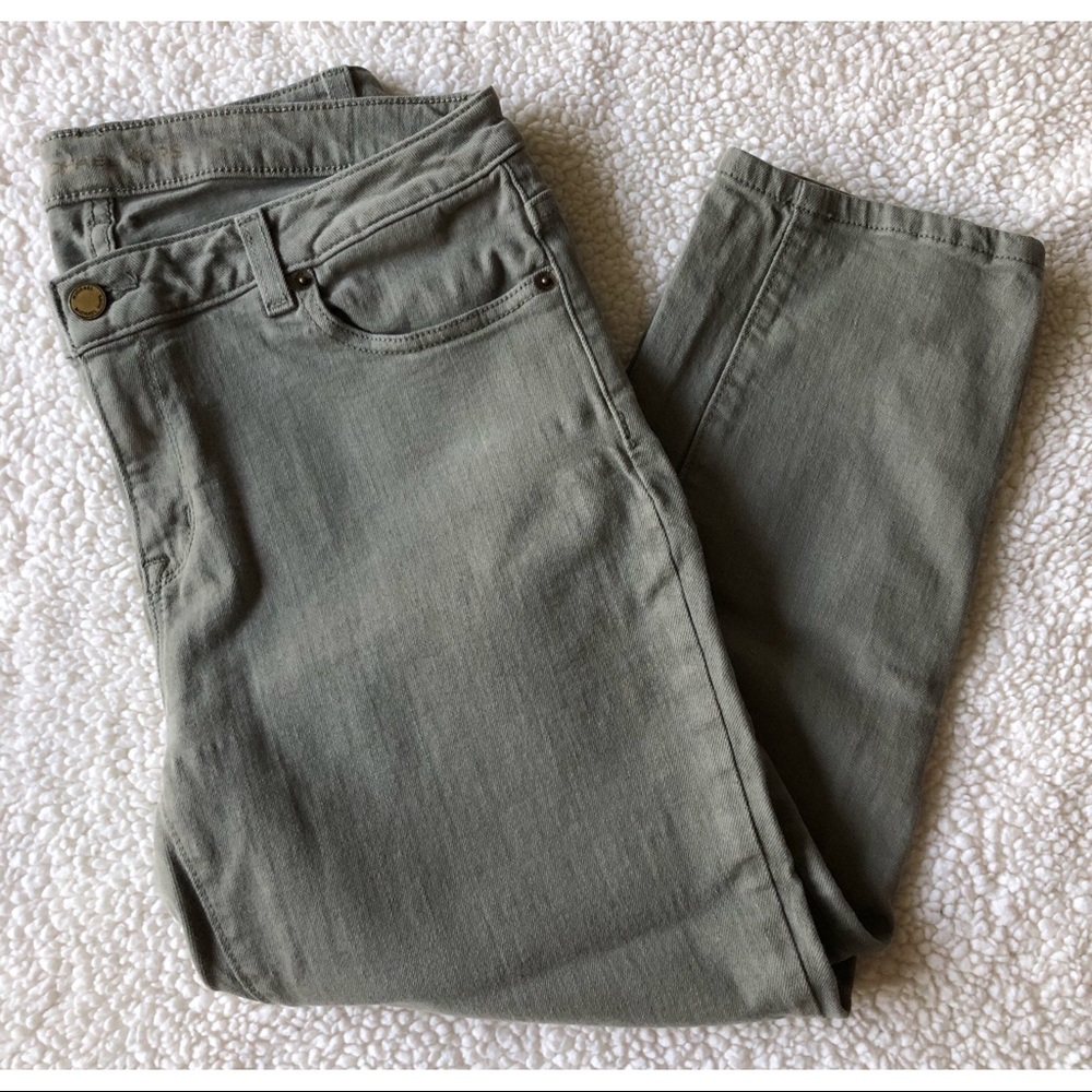 Michael Kors Army Green Skinny Crop Jeans Size 8